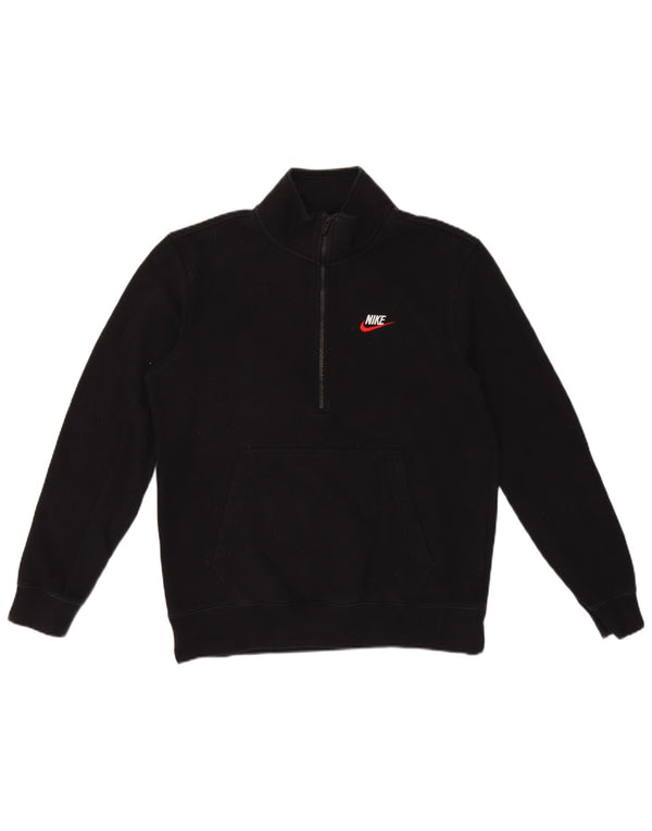 Moletom masculino Nike com zíper e gola alta de algodão preto médio