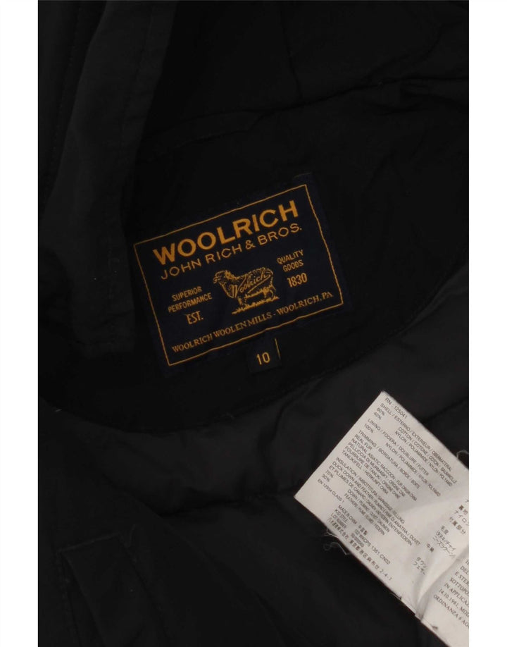 Jaqueta acolchoada com capuz Woolrich Boys 9-10 anos algodão preto