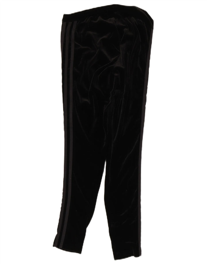 Adidas Mulheres Velour Leggings UK 12 Médio Preto Poliéster
