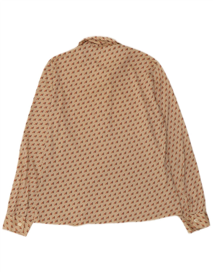 Pulôver feminino VINTAGE Reino Unido 16 grande bege geométrico