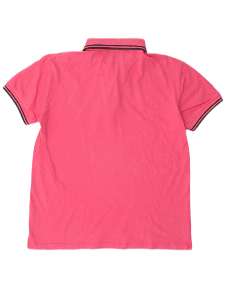 Camisa polo masculina leve e elástica Fred Perry de algodão rosa médio