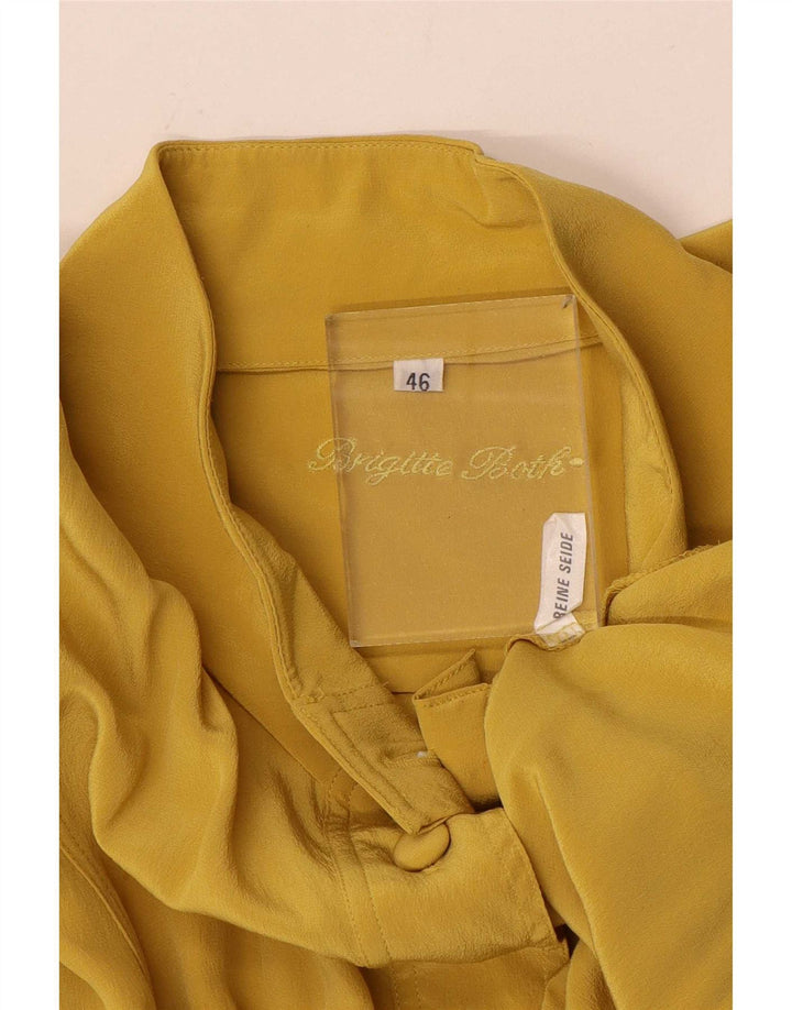 Brigitte camisa feminina IT 46 grande seda amarela