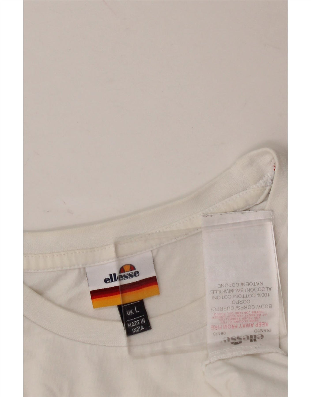 Camiseta feminina ELLESSE UK 16 grande algodão branco