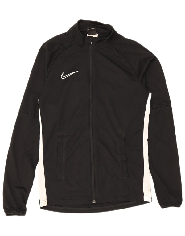 Nike Mens Dri Fit Tracksuit Top Jacket Pequeno Preto Colourblock Poliéster