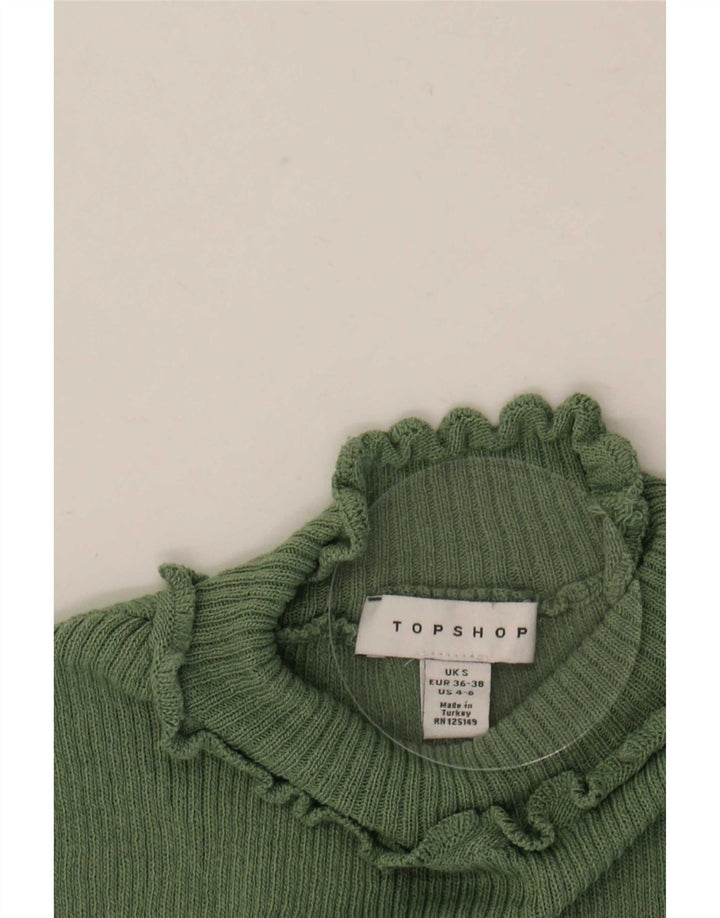 Topshop feminino crop top UK 8 pequeno verde