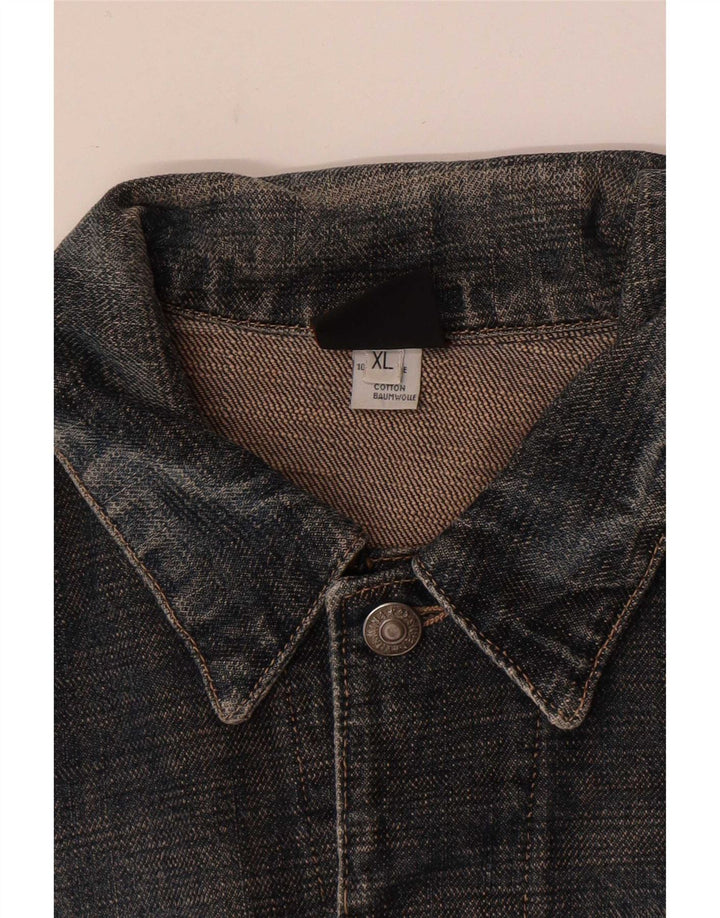Jaqueta jeans feminina Vitamina UK 18 XL algodão cinza