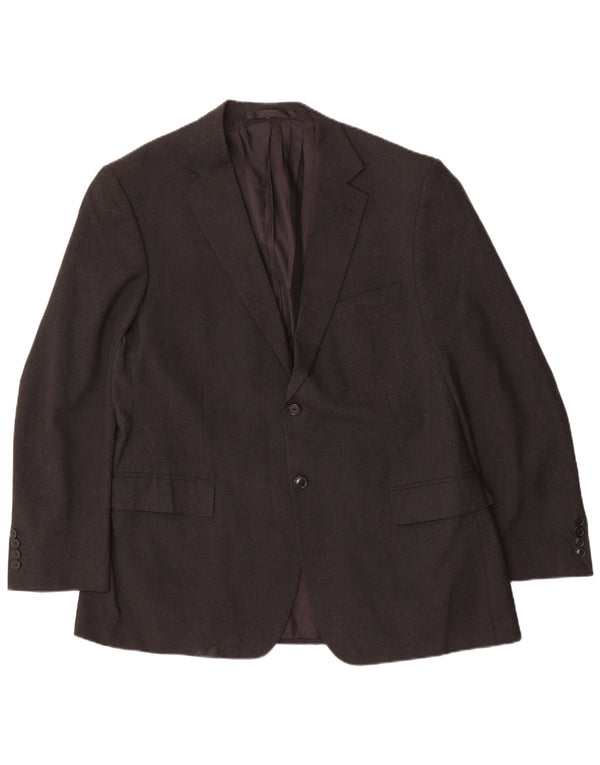 Jaqueta blazer masculina de 2 botões Marks & Spencer Reino Unido 44 XL cinza poliéster