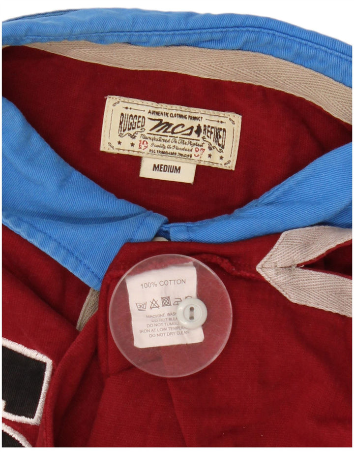 MARLBORO CLASSICS Camisa polo masculina gráfica de rugby médio Borgonha