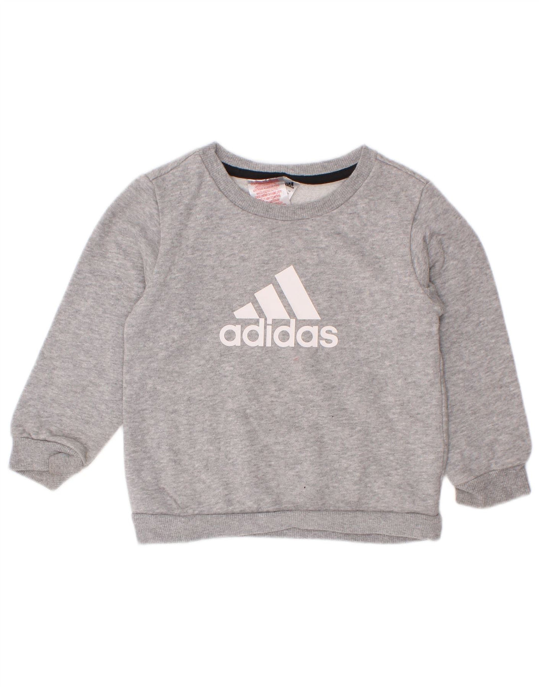 Suéter gráfico Adidas Meninos 2-3 anos algodão manchado cinza