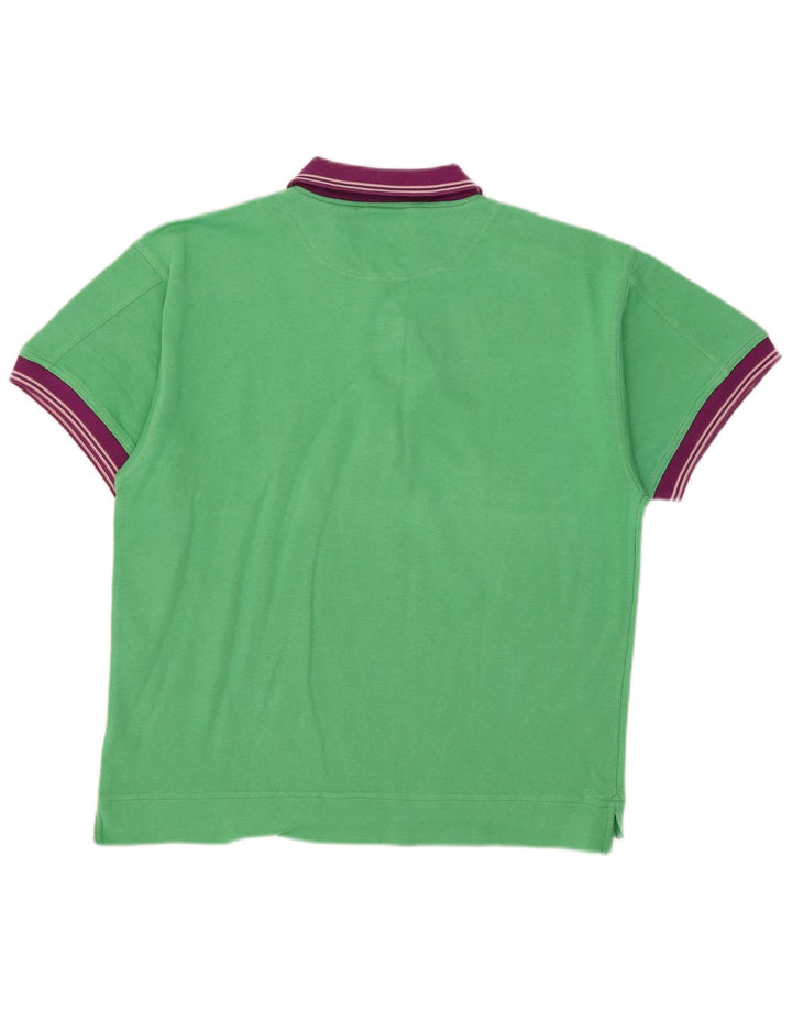 Camisa polo masculina Think Pink grande bloco colorido verde