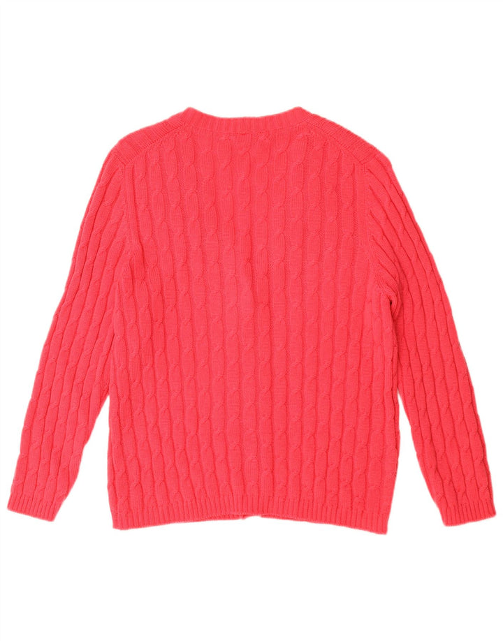 Suéter cardigã feminino vintage grande UK 18 XL vermelho