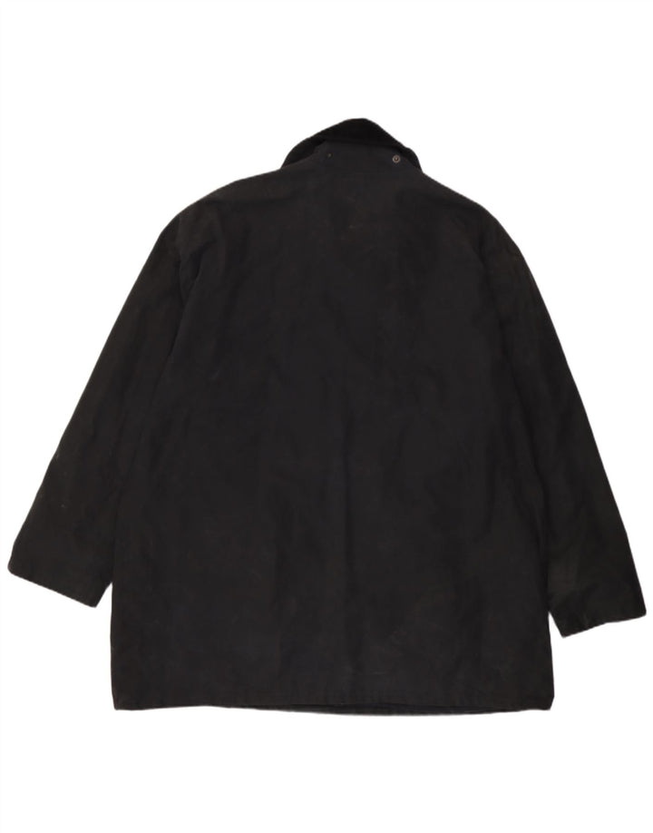 Jaqueta masculina de algodão encerado MC Orvis Reino Unido 42 XL algodão preto