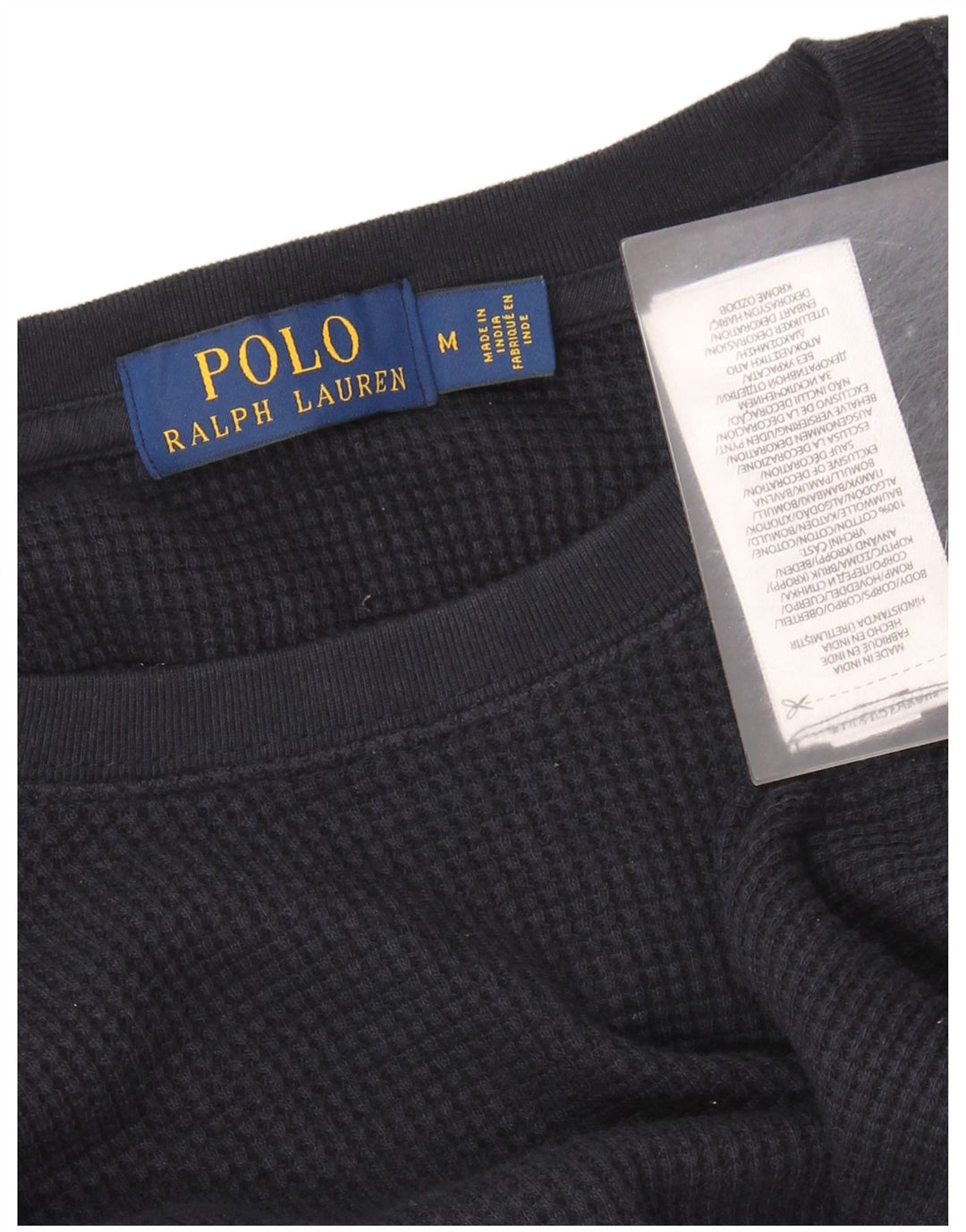 POLO RALPH LAUREN Top masculino manga comprida médio algodão azul marinho