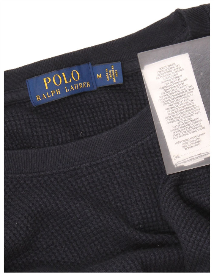 POLO RALPH LAUREN Top masculino manga comprida médio algodão azul marinho