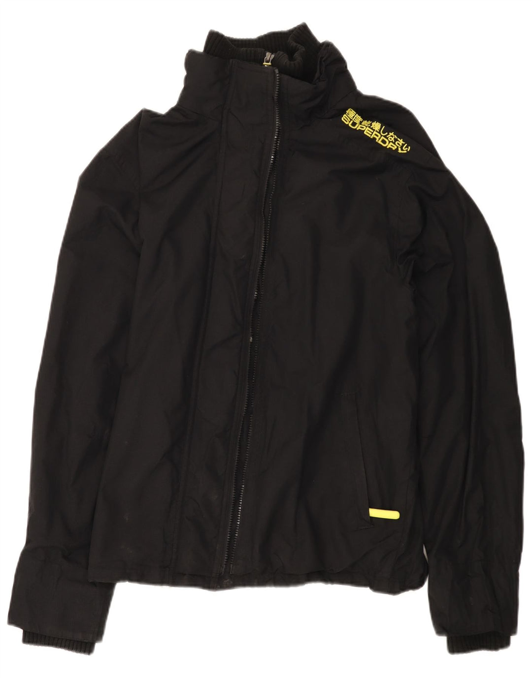 Jaqueta corta-vento feminina SUPERDRY The Windcheater UK 18 XL preto nylon