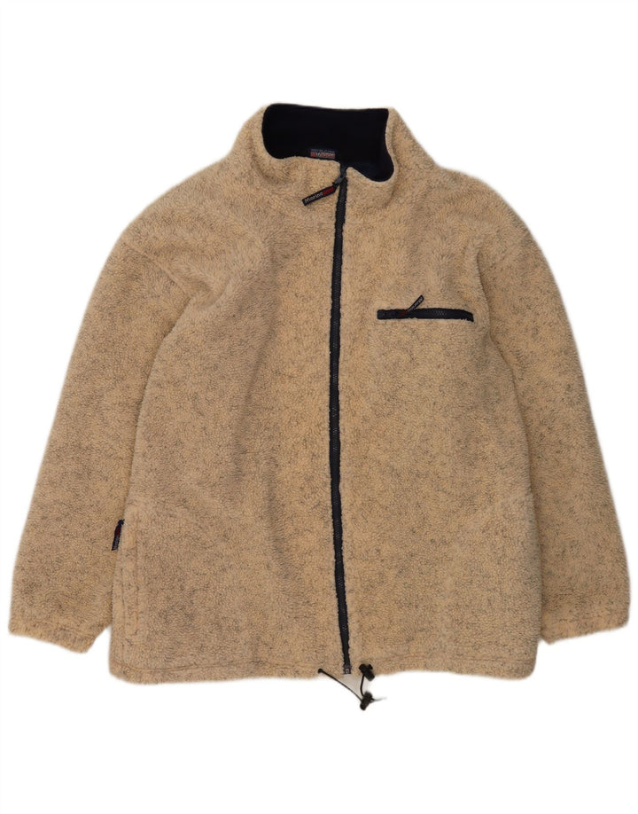 Jaqueta de lã masculina vintage UK 42 XL poliéster salpicado bege