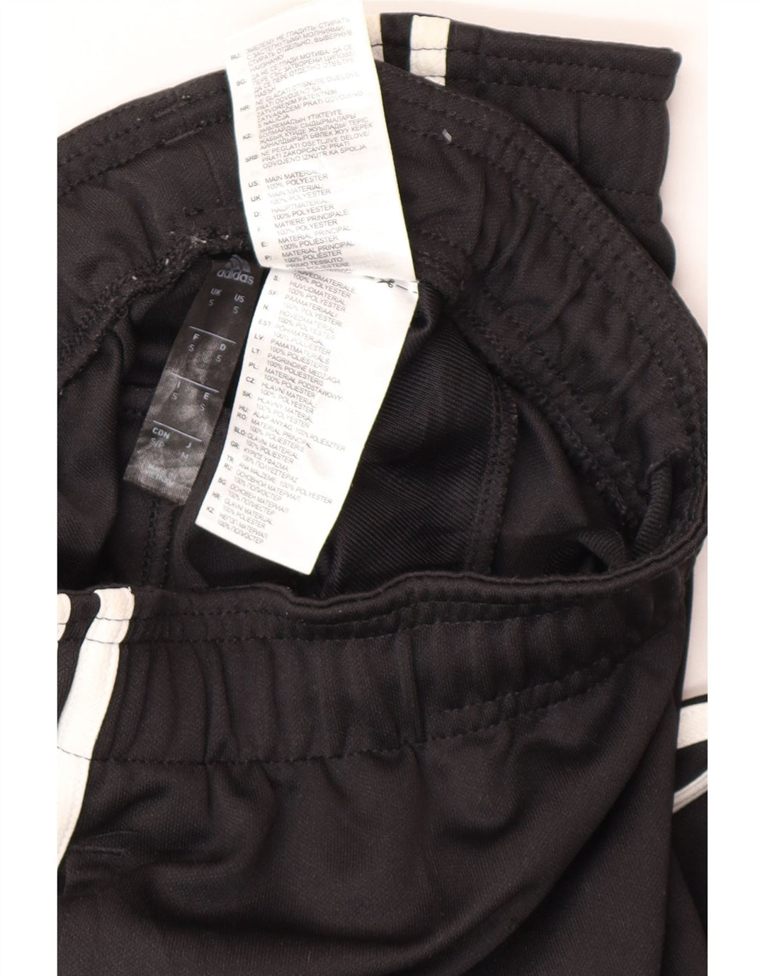 Calças de treino masculinas ADIDAS pequenas em poliéster preto