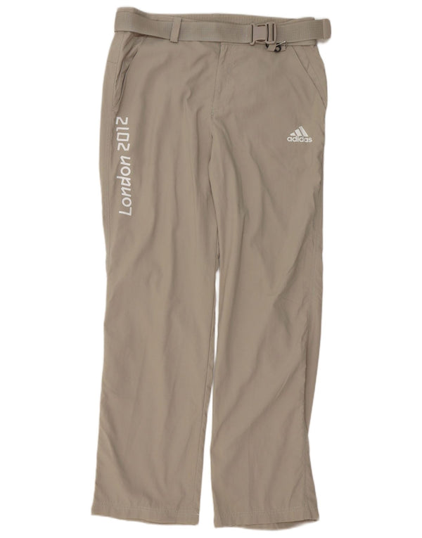 Calça Chino Adidas Masculina Graphic Straight Médio W32 L32 Cinza Poliéster