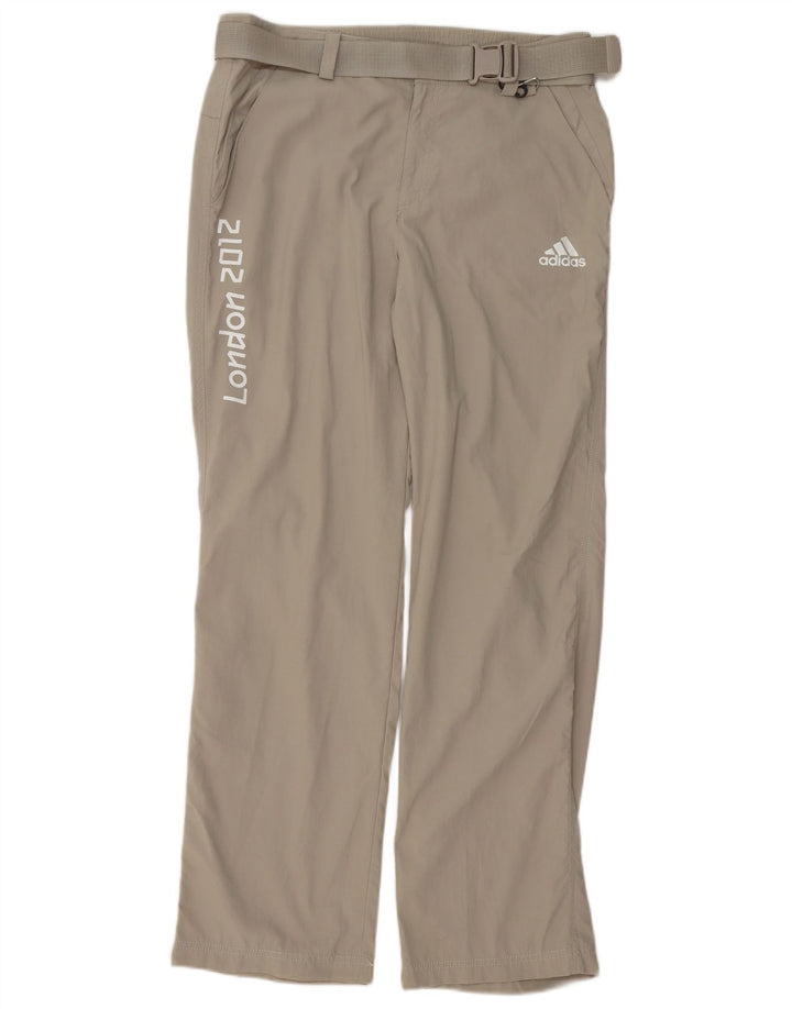 Calça Chino Adidas Masculina Graphic Straight Médio W32 L32 Cinza Poliéster