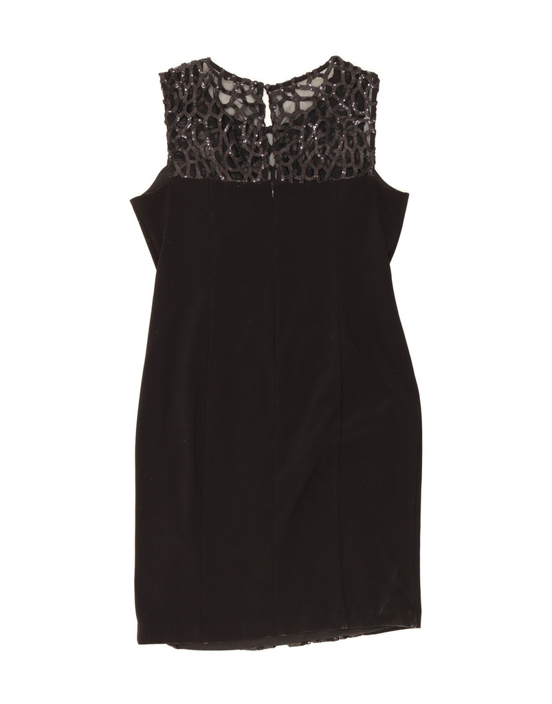 JOSEPH RIBKOFF Womens Sleeveless Sheath Dress UK 16 Large  Black Geometric Vintage Joseph Ribkoff and Second-Hand Joseph Ribkoff from Messina Hembry 