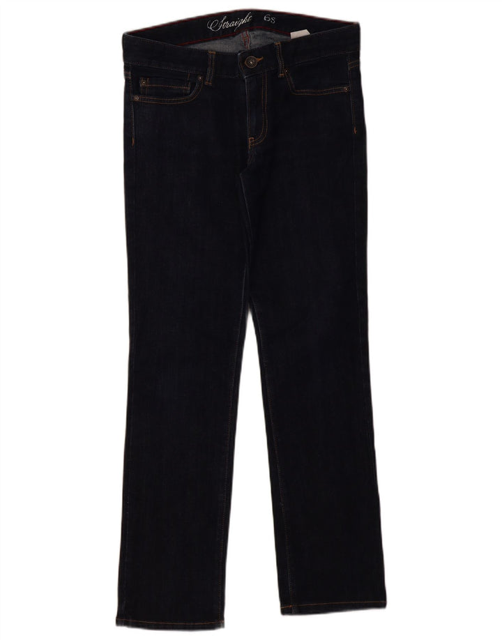 Jeans retos femininos Tommy Hilfiger US 6 médio W32 L30 azul marinho