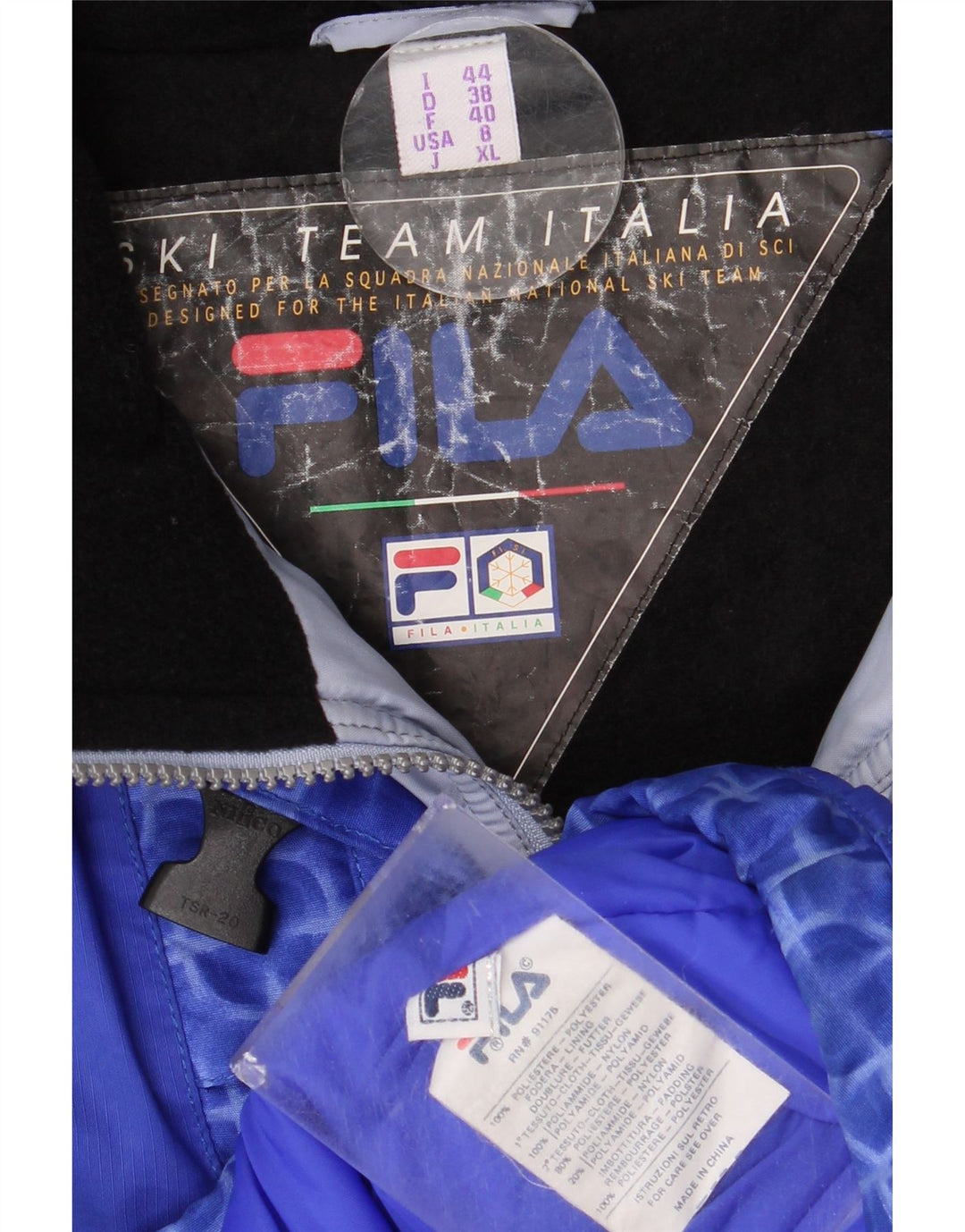Fila Womens Hooded Oversized Ski Jacket EUA 8 Médio Azul Geométrico