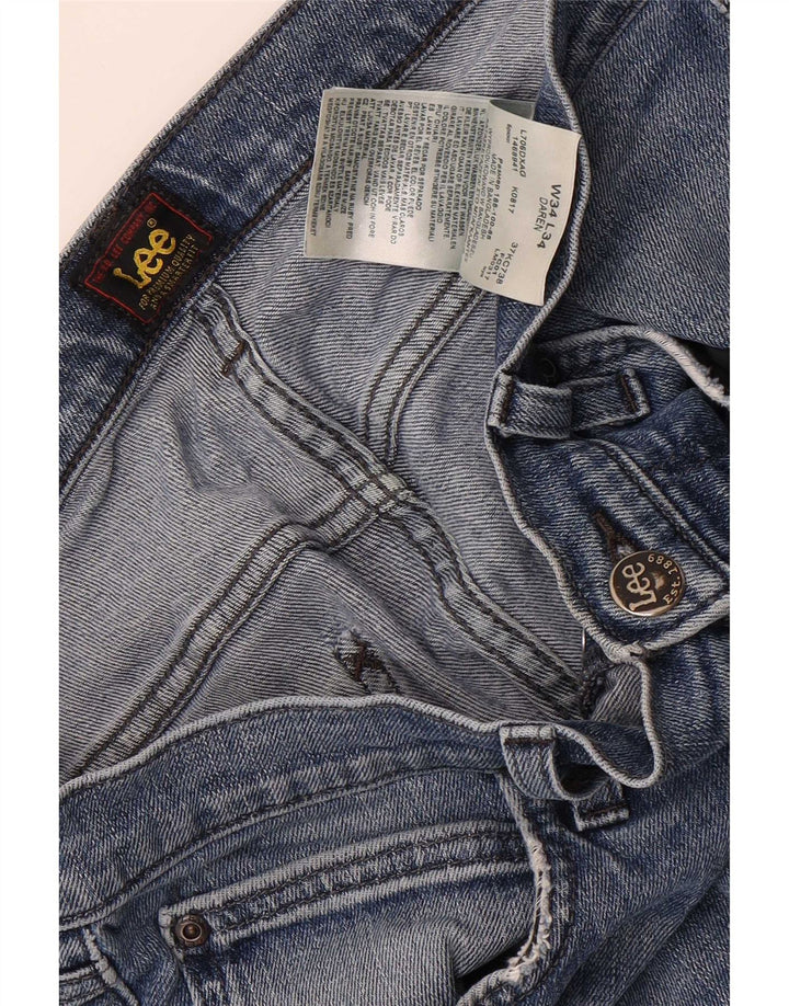 Lee Mens Daren Straight Jeans W34 L34 Azul Algodão