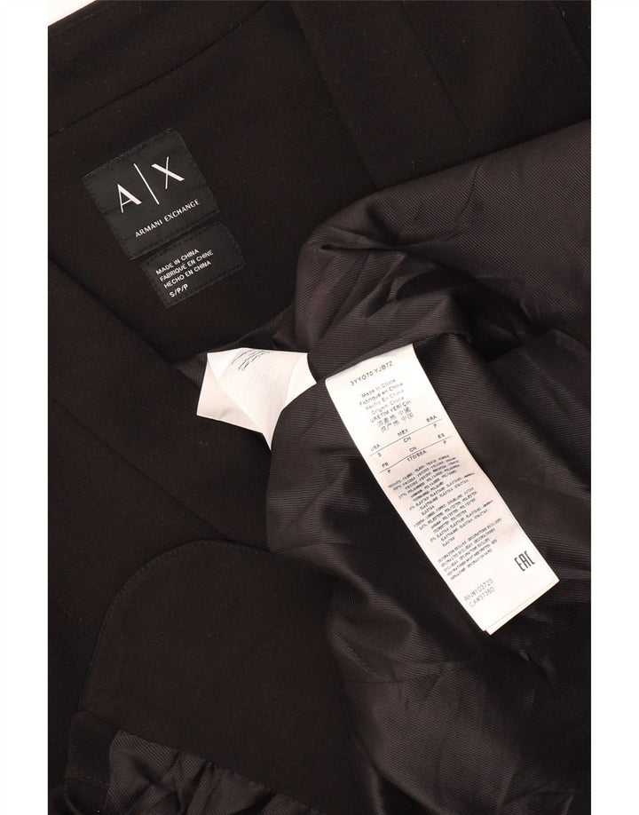Jaqueta Blazer feminina Armani de 1 botão Reino Unido 10 pequena viscose preta