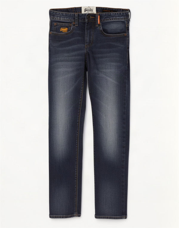 Superdry Mens Standard Fit Slim Jeans W28 L26 Navy Blue Cotton