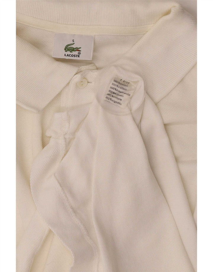Camisa polo masculina Lacoste tamanho 5 grande algodão branco