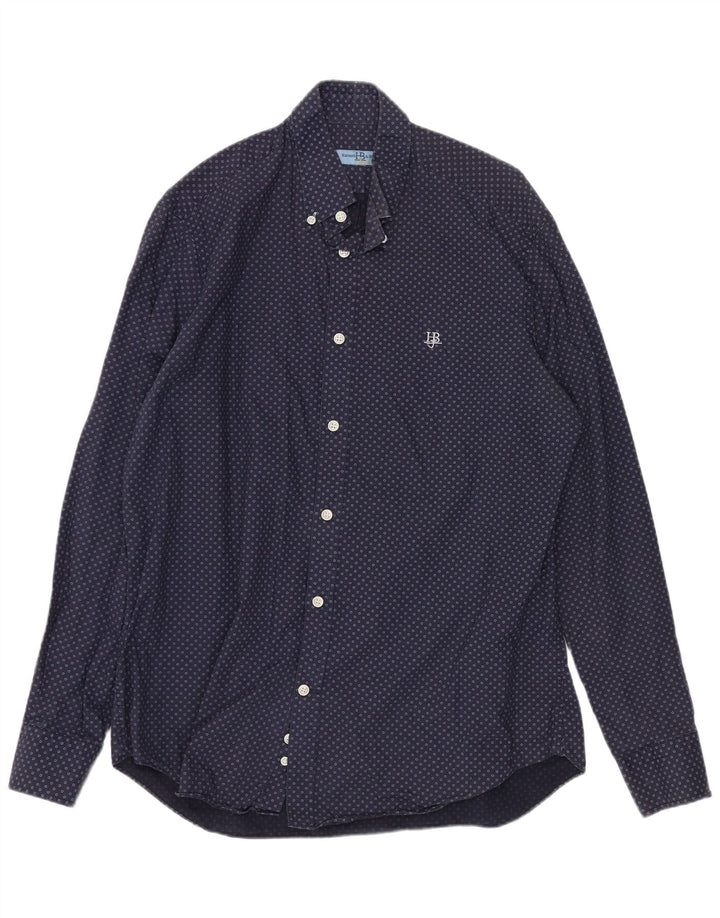 Camisa masculina Harmont & Blaine XL algodão manchado azul marinho