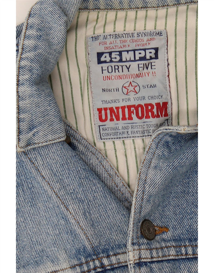 Jaqueta jeans feminina UNIFORM com corte gráfico Reino Unido 14 grande azul