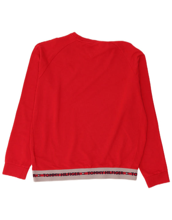 Tommy Hilfiger moletom gráfico masculino Jumper XL vermelho colorblock algodão