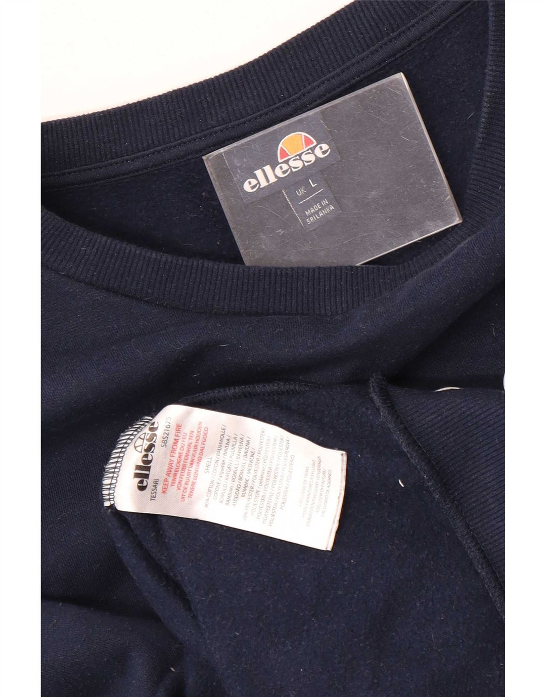 Ellesse moletom masculino gráfico jumper grande algodão azul marinho