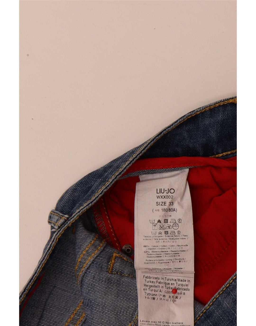 Liu Jo Jeans feminino slim desgastado W33 L29 algodão azul