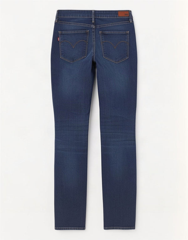 Calça jeans feminina Levi's Demi Curve Mid Rise Slim W28 L32 Azul Algodão