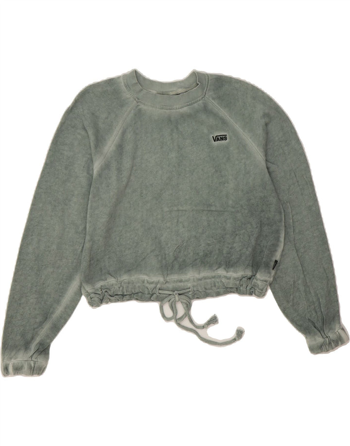VANS Womens Crop Sweatshirt Jumper UK 6 XS Green Tie Dye Cotton Vintage Vans and Second-Hand Vans from Messina Hembry 
