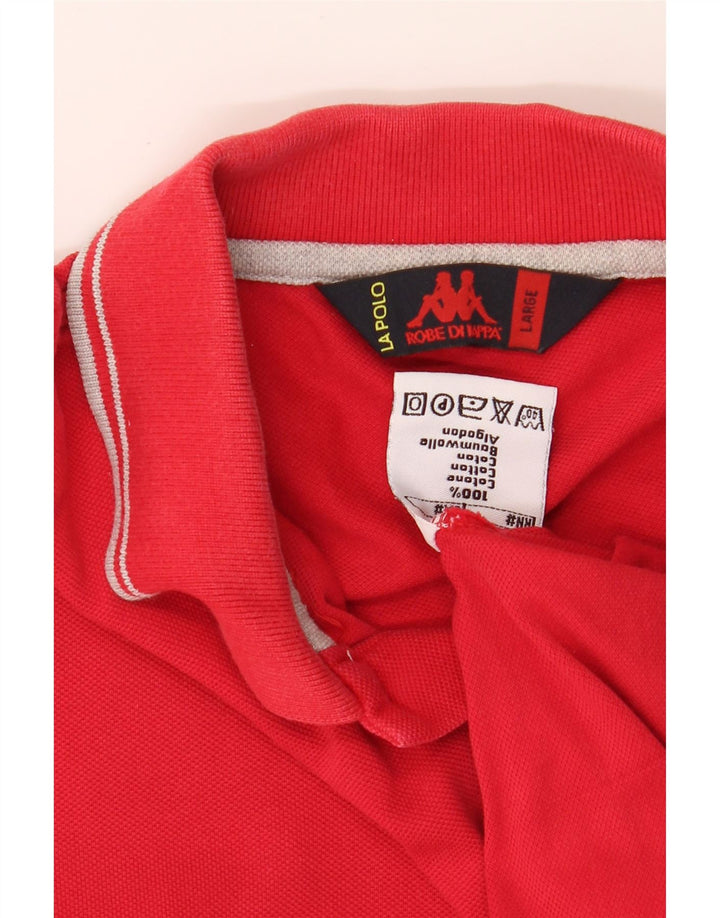 KAPPA Mens Polo Shirt Large Red Cotton Vintage Kappa and Second-Hand Kappa from Messina Hembry 