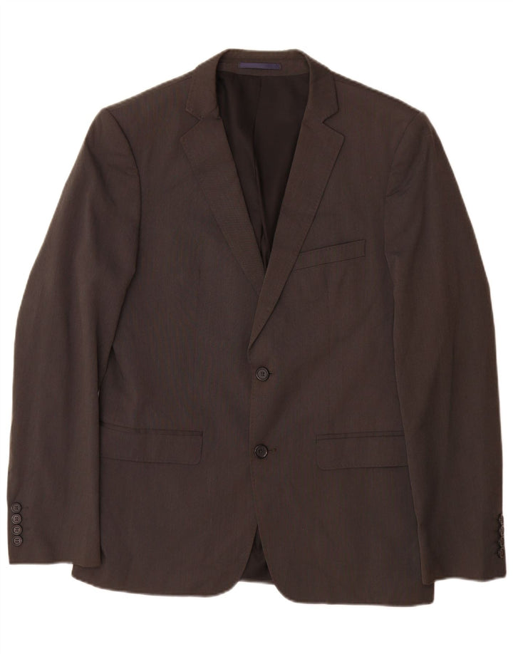 Jaqueta blazer masculina Zara com 2 botões EU 48 cinza médio