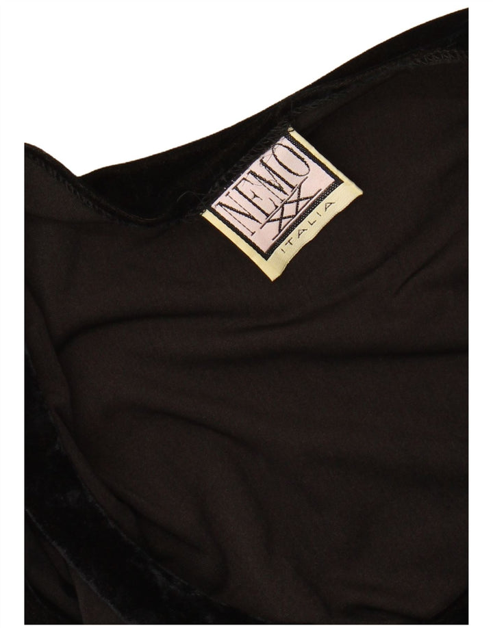 Body feminino de veludo VINTAGE UK 8 pequeno acrílico preto