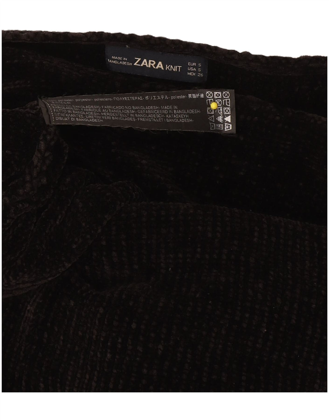 Zara Suéter feminino oversized com gola canoa Reino Unido 10 pequeno poliéster preto