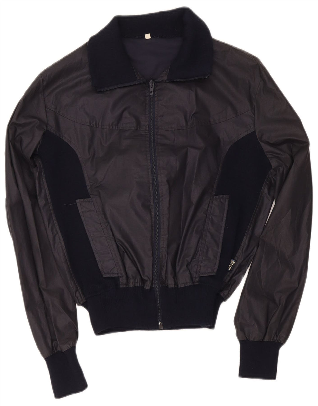 Jaqueta bomber feminina vintage IT 48 XL azul marinho Colourblock poliéster