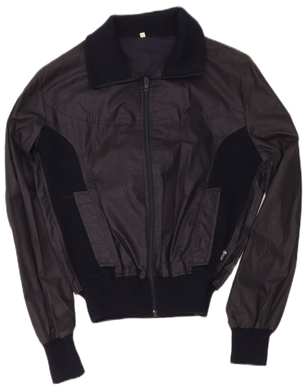 Jaqueta bomber feminina vintage IT 48 XL azul marinho Colourblock poliéster
