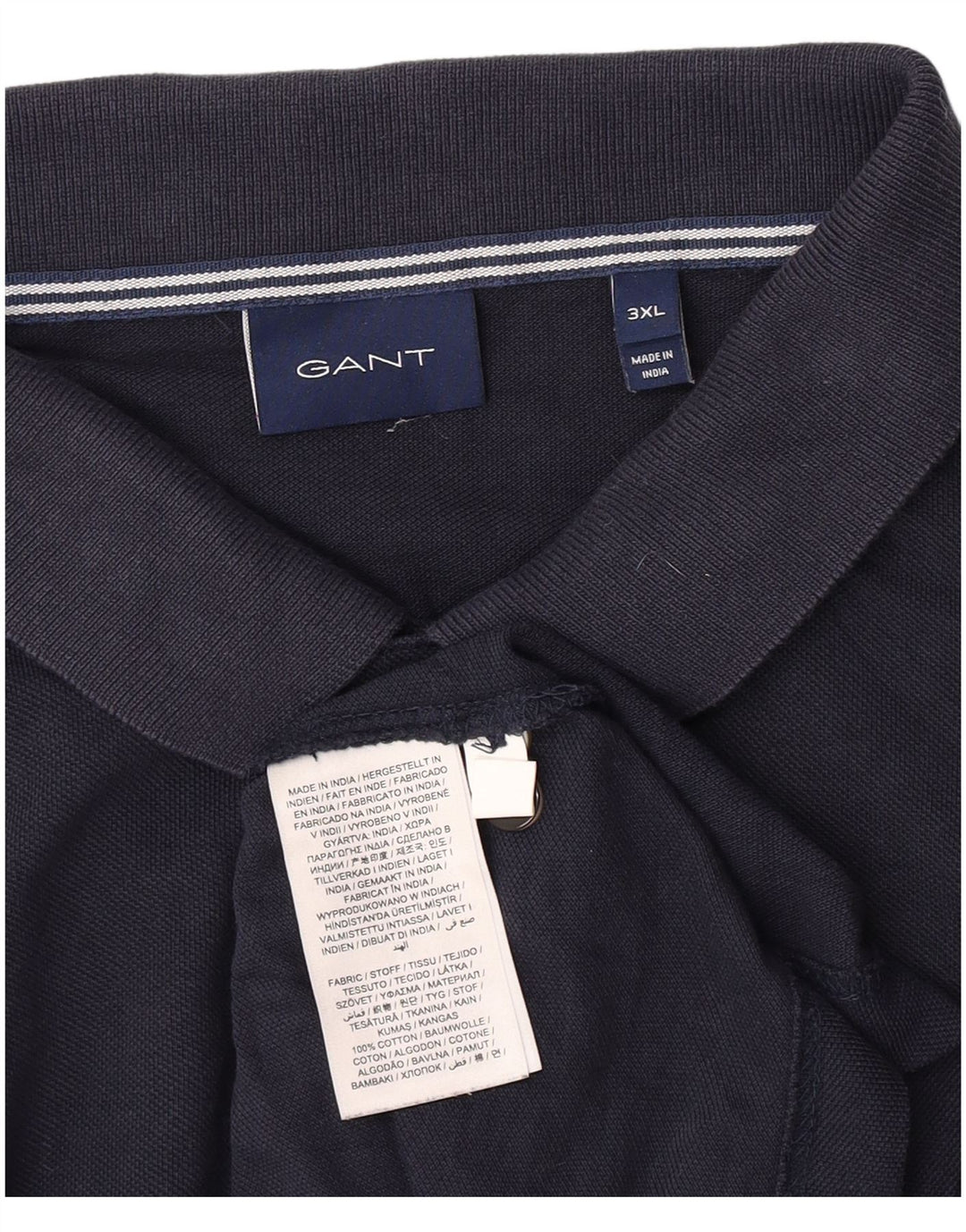 Camisa polo masculina Gant 3XL algodão azul marinho