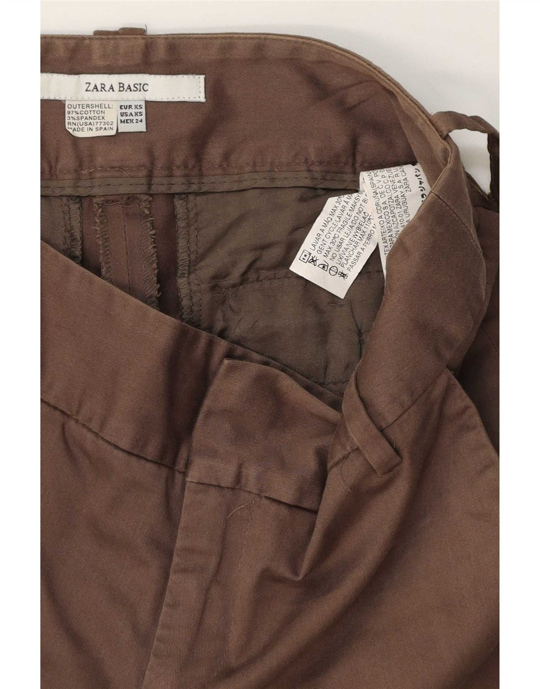 Calça feminina Zara XS W24 algodão marrom