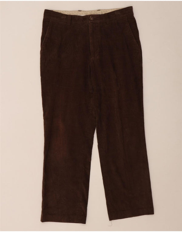 Calça masculina reta de veludo Farah W34 L29 algodão marrom