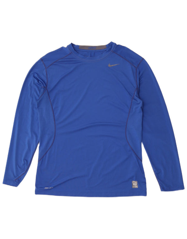 Nike Mens Dri Fit Top Manga Longa Grande Poliéster Azul