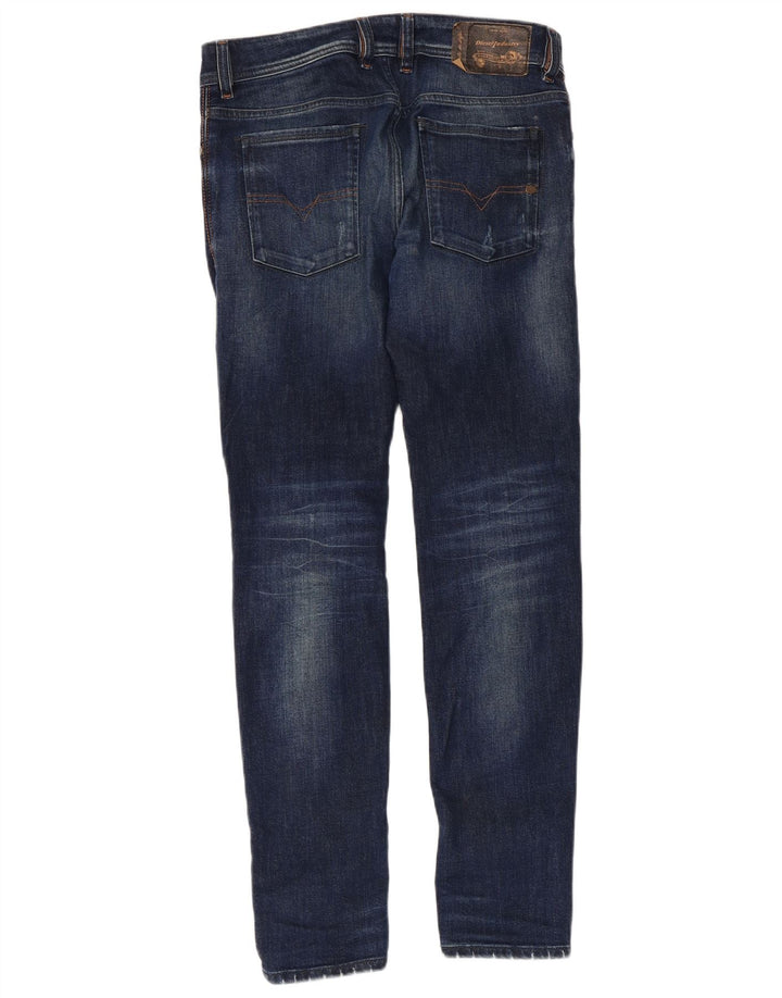 DIESEL Masculino Sleenker Distressed Slim Skinny Jeans W30 L30 Azul Algodão