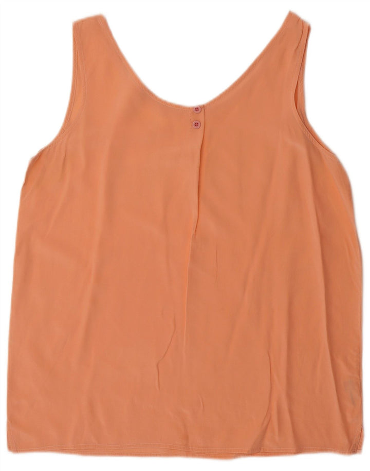 Blusa feminina sem mangas BALLOON Reino Unido 14 seda laranja média