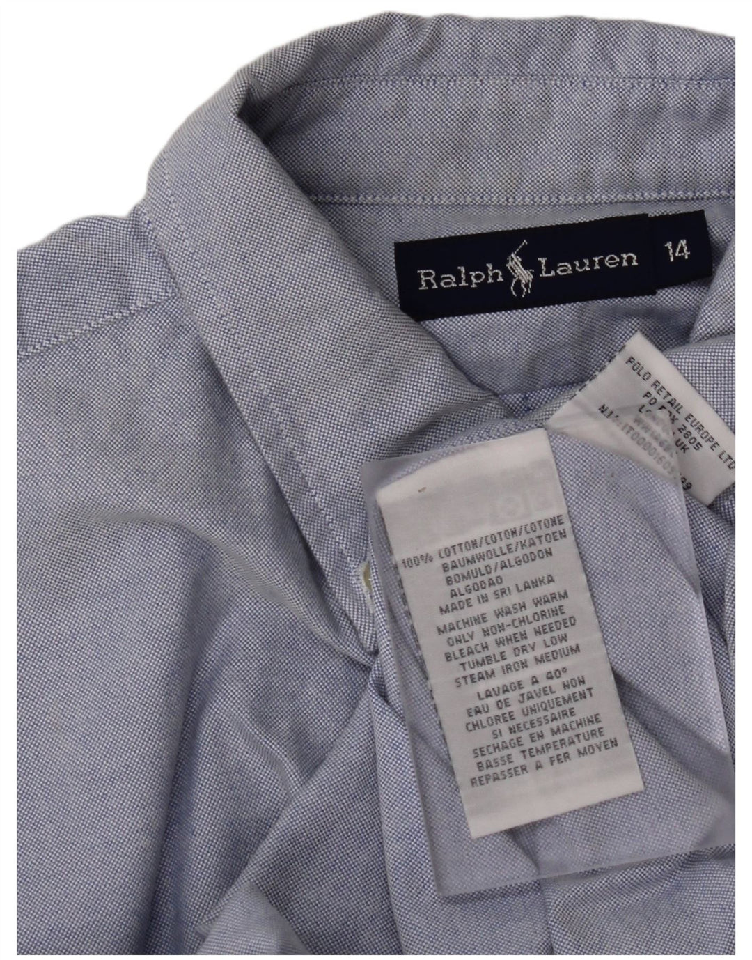 Camisa RALPH LAUREN Menino 13-14 Anos Azul Algodão
